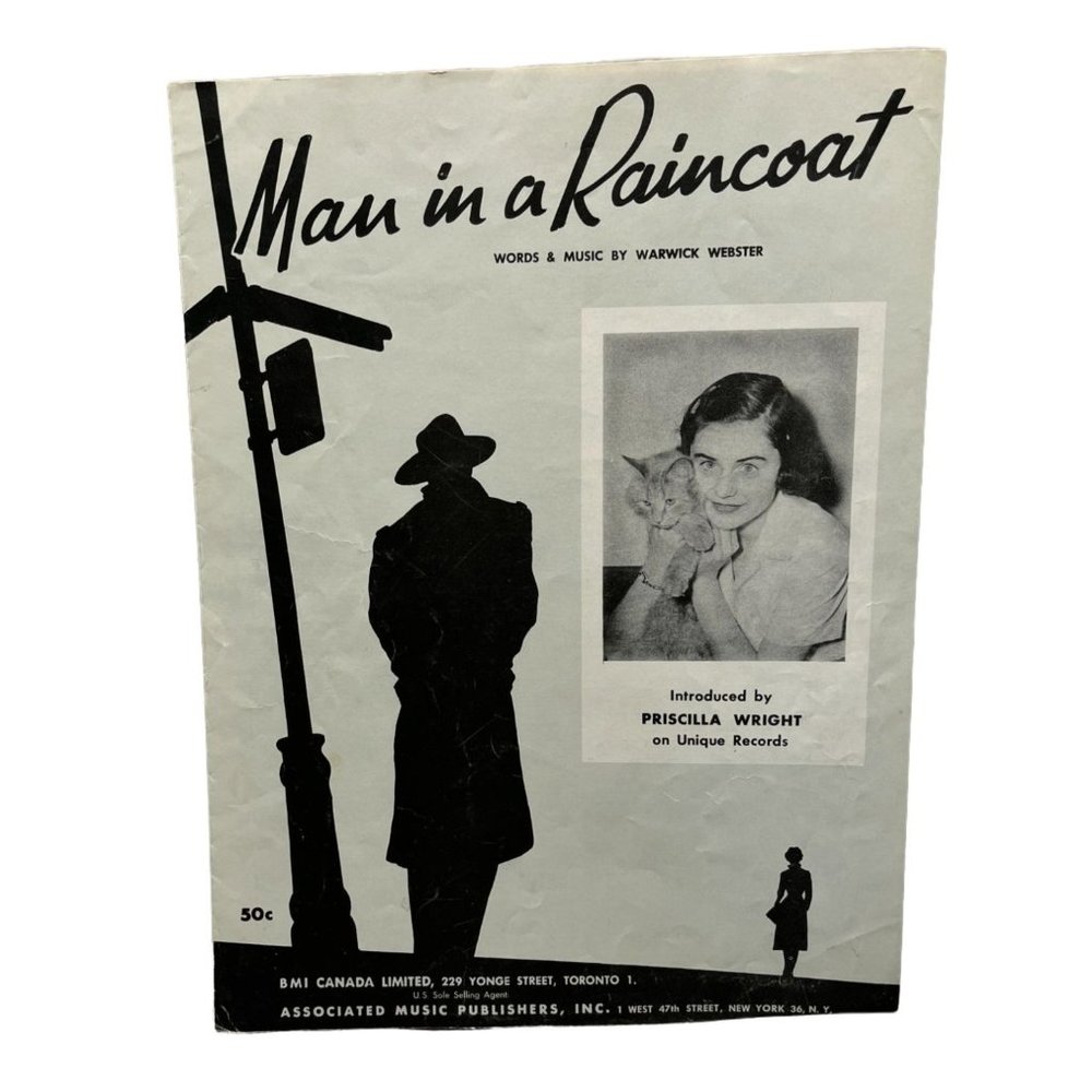 Sheet Music Man In A Raincoat Vintage Piano by Priscilla Wright Warwick Webster